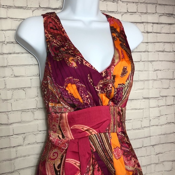 Mattox Halter Chiffon Party Dress Pink Orange Size 2 - Picture 3 of 13